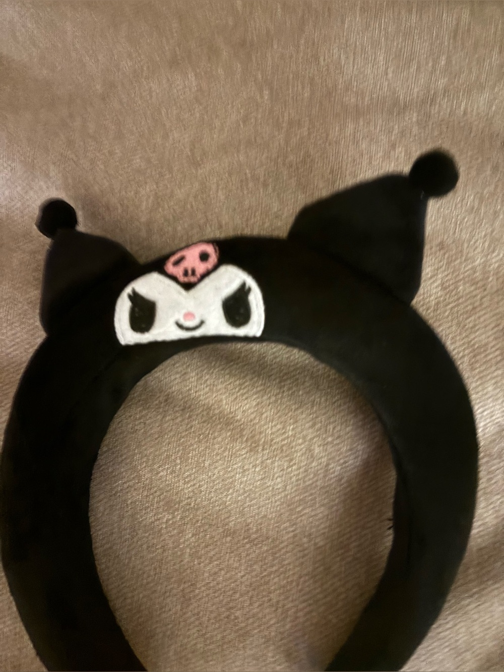 Sanrio Kuromi Black and Pink Plush Headband